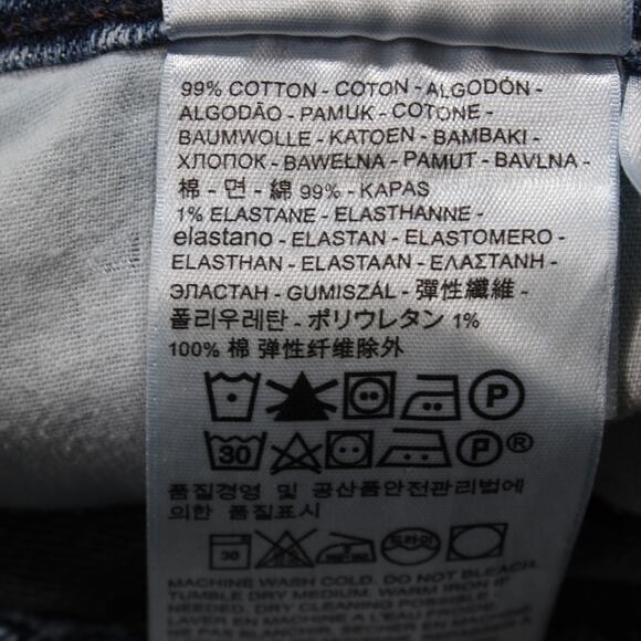 Levi's Mid Rise Skinny Jeans Women's 32x26 Blue Raw Hem Stretch - Picture 9 of 9